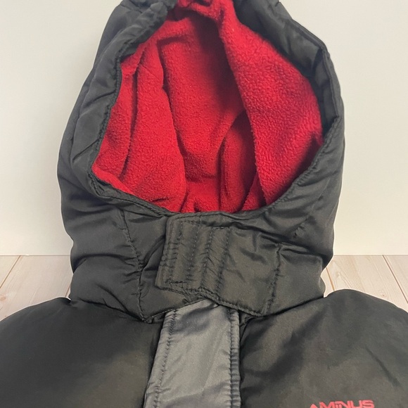 Gray and Black Kids Puffer Jacket with Red Lining - Picture 3 of 12